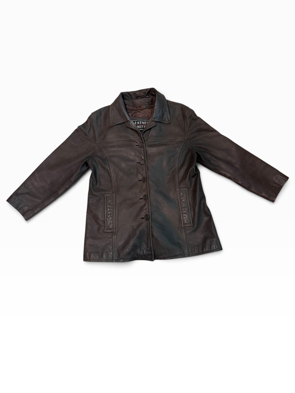 Vintage Leather Limited Women’s Genuine Leather Brown Button Front Jacket - Picture 3 of 11
